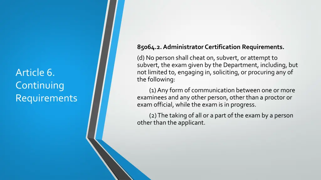 85064 2 administrator certification requirements 6