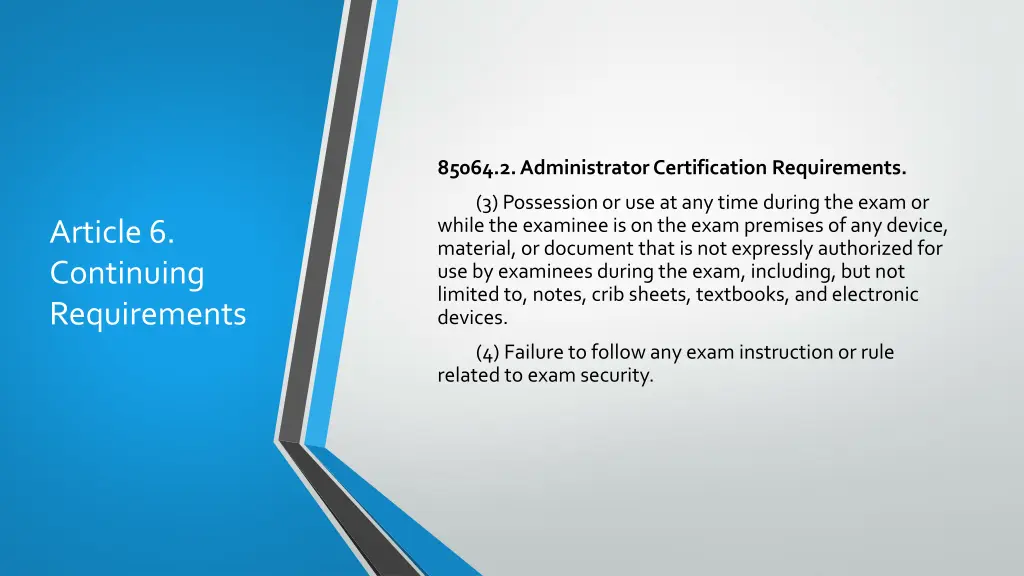 85064 2 administrator certification requirements 7