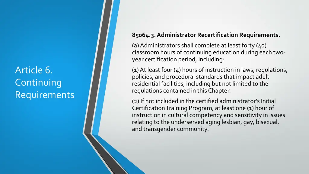 85064 3 administrator recertification requirements