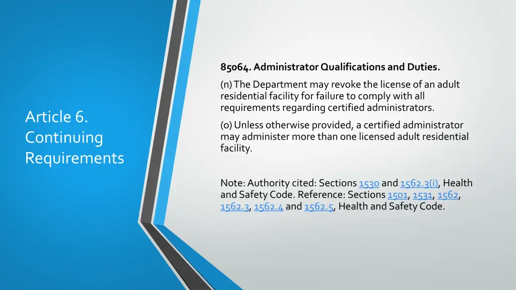 85064 administrator qualifications and duties 8
