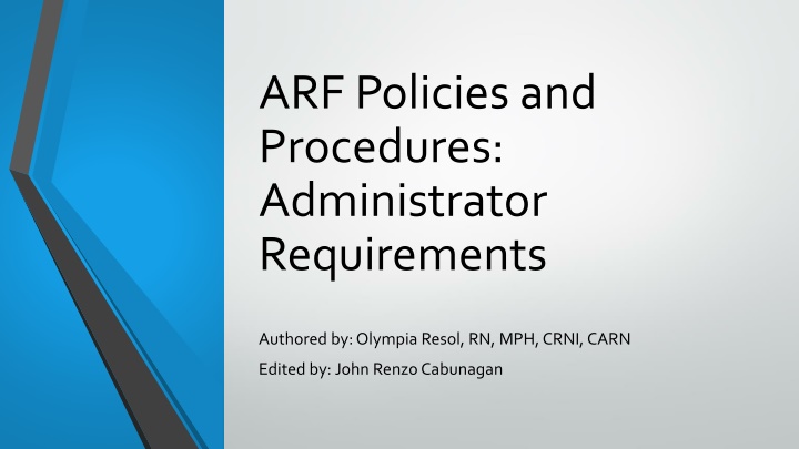 arf policies and procedures administrator