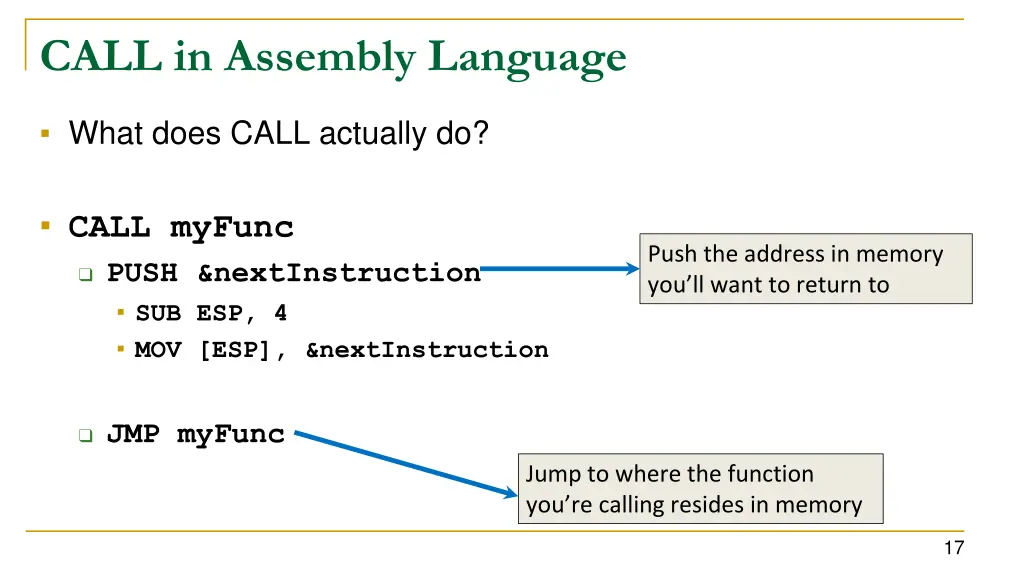 call in assembly language