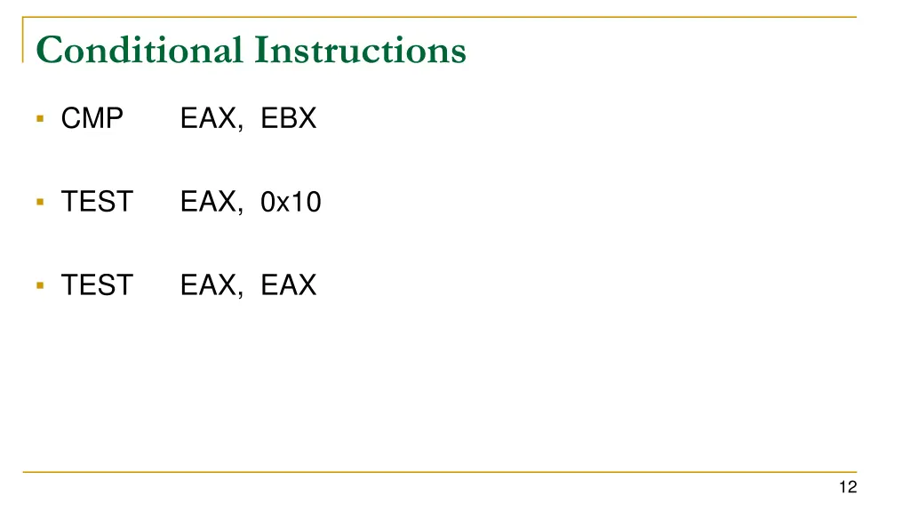 conditional instructions