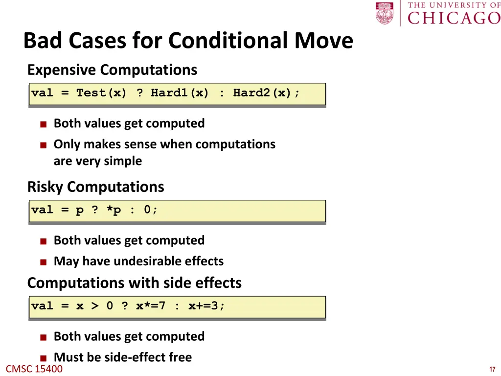 bad cases for conditional move