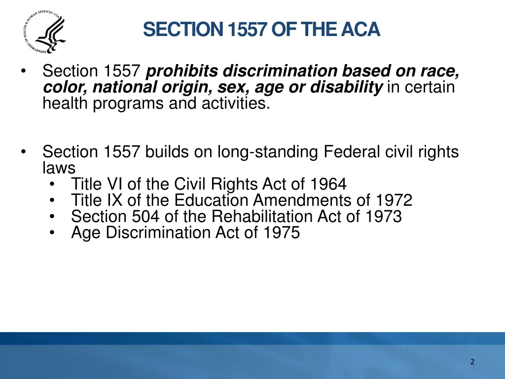section 1557 of the aca
