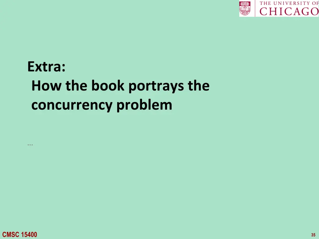 extra how the book portrays the concurrency
