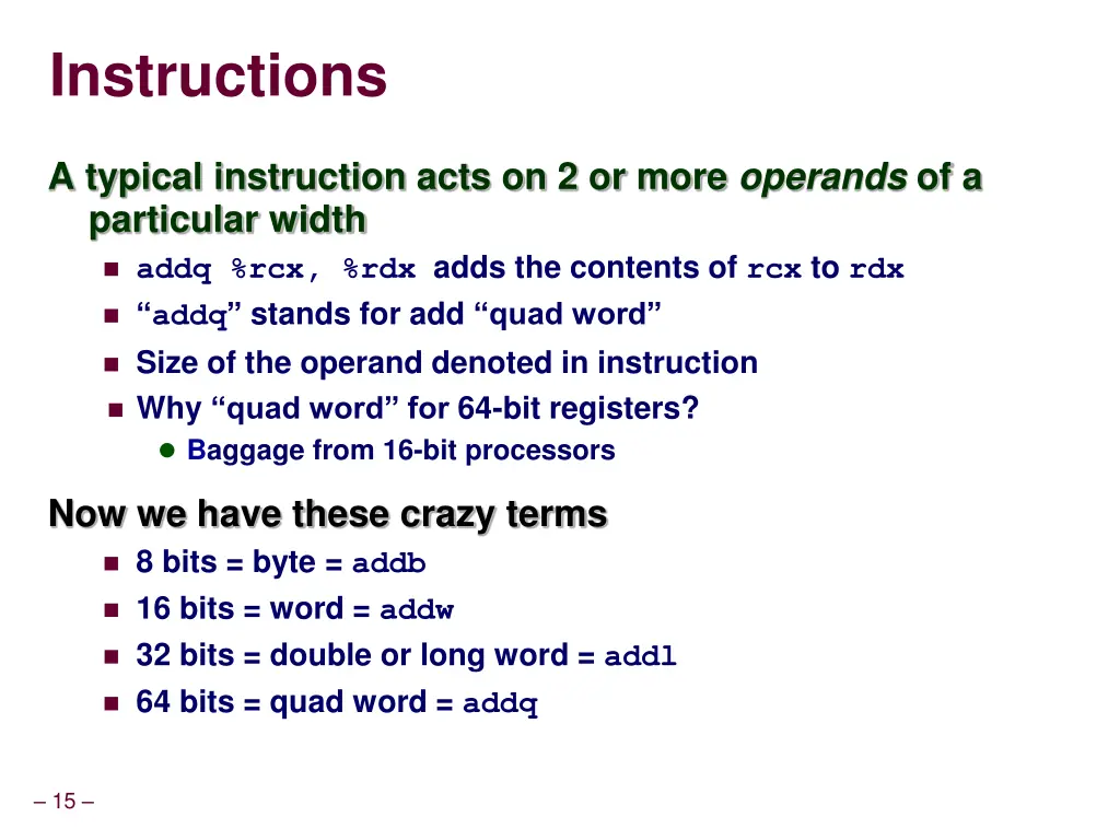 instructions