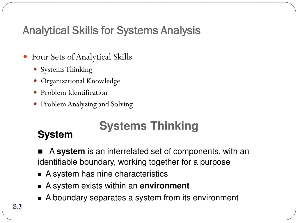 analytical skills for systems analysis analytical