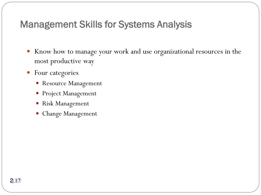 management skills for systems analysis management