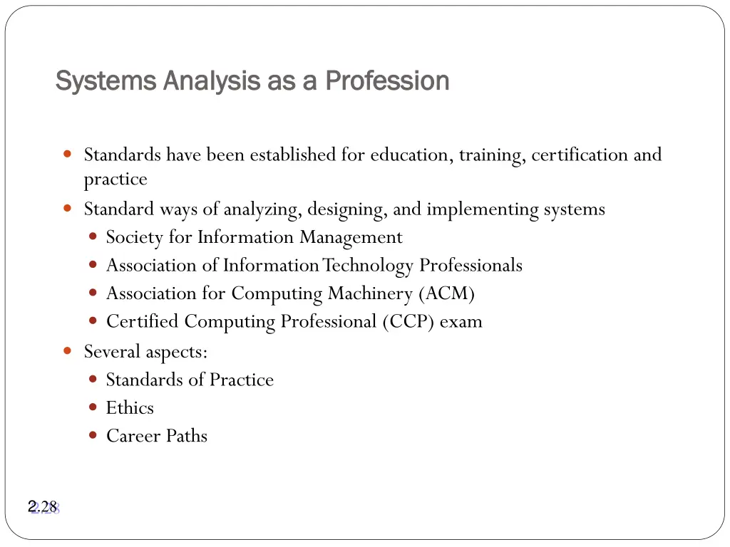 systems analysis as a profession systems analysis