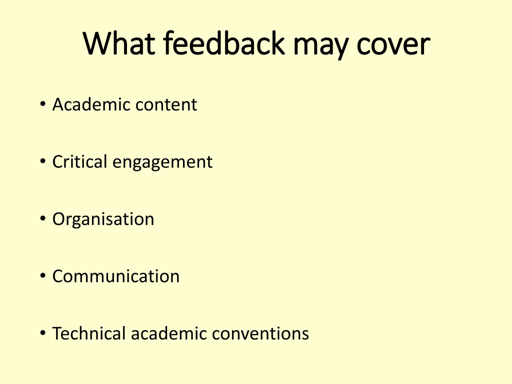 what feedback may cover what feedback may cover