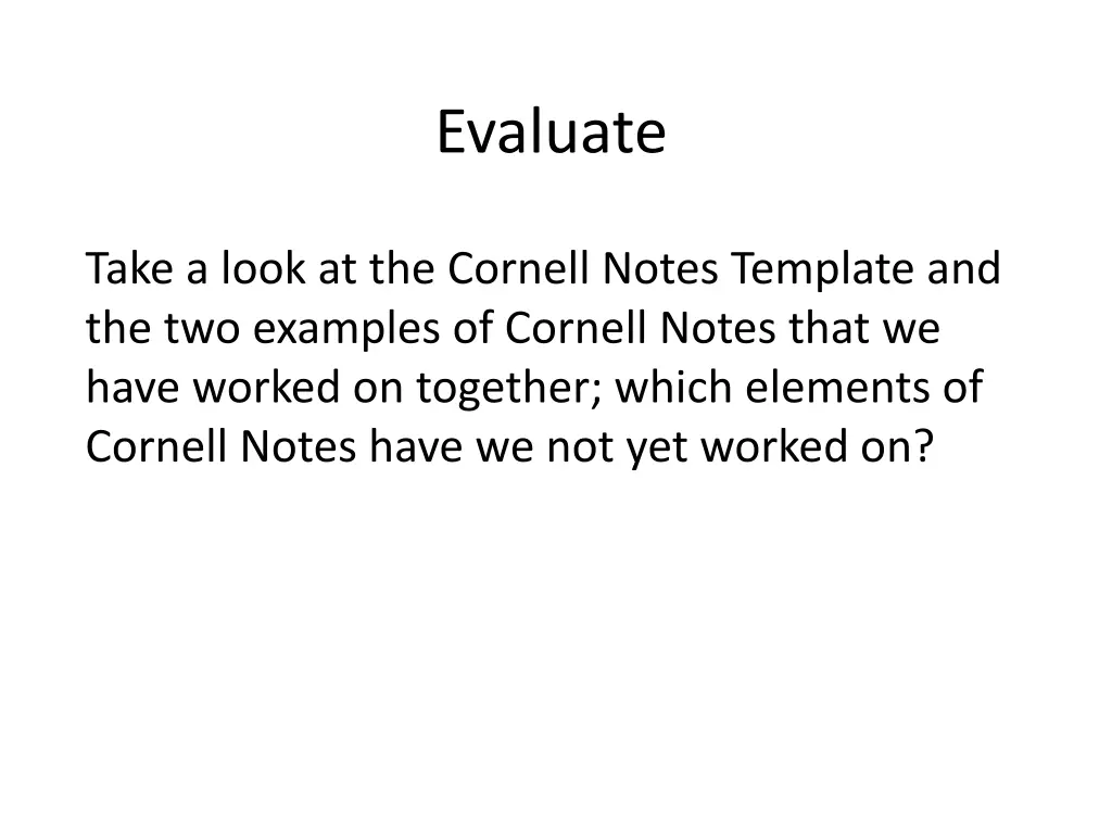 evaluate