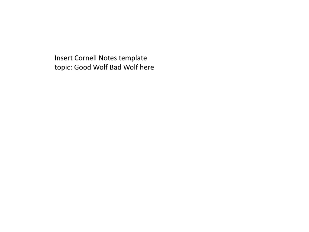 insert cornell notes template topic good wolf