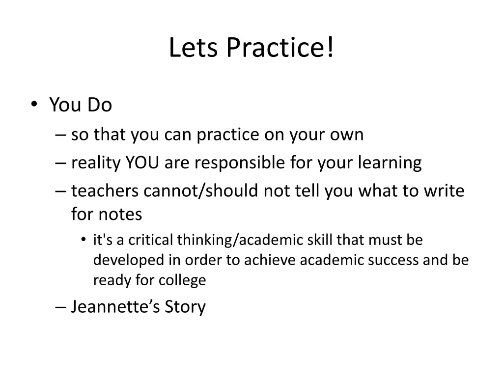 lets practice