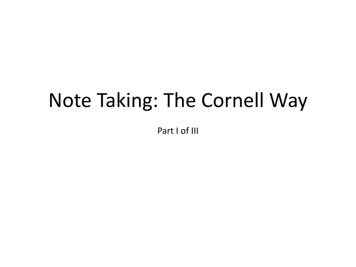 note taking the cornell way