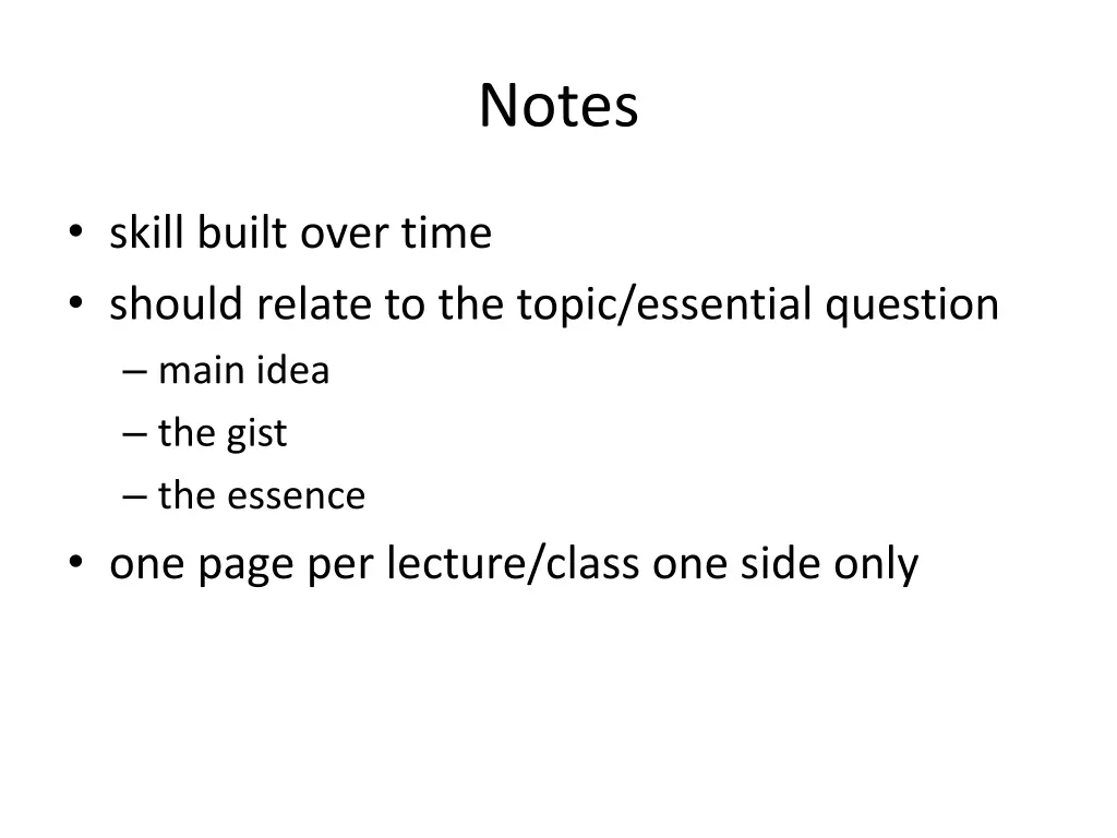 notes