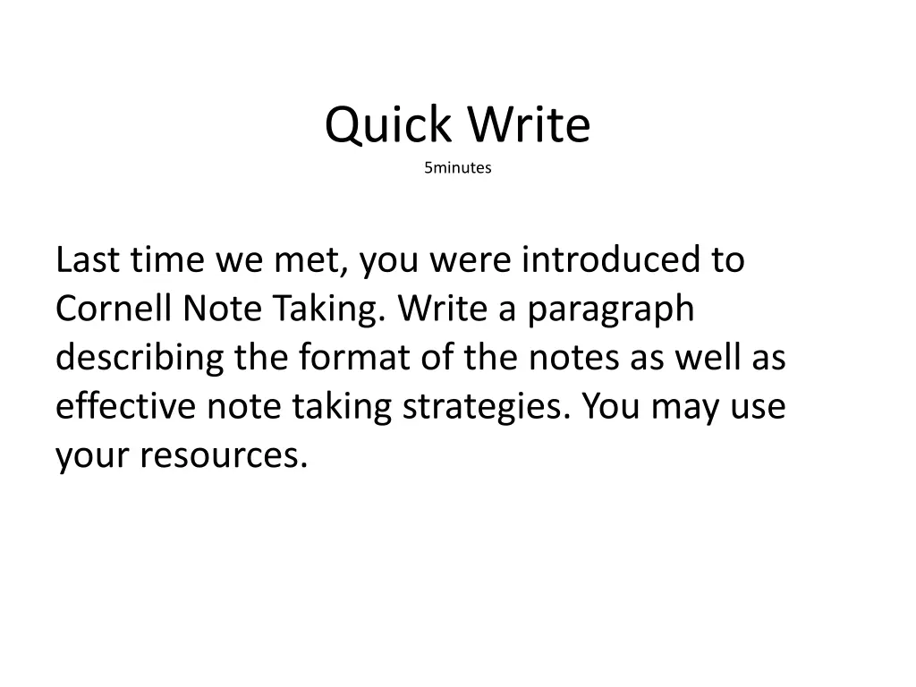 quick write 5minutes
