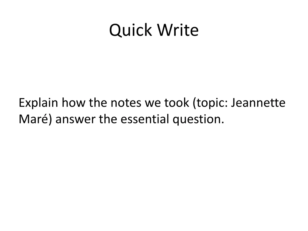 quick write
