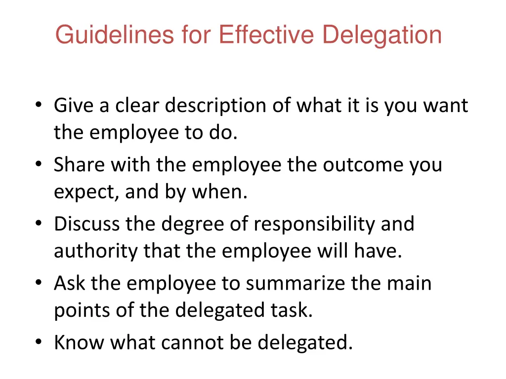guidelines for effective delegation