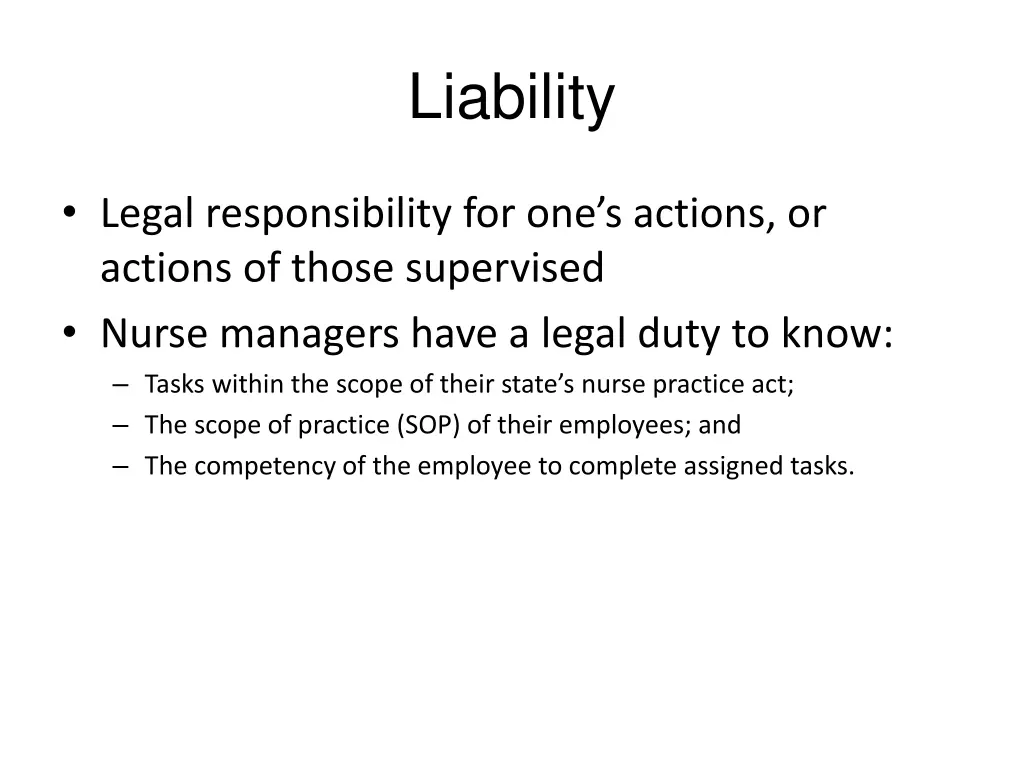 liability