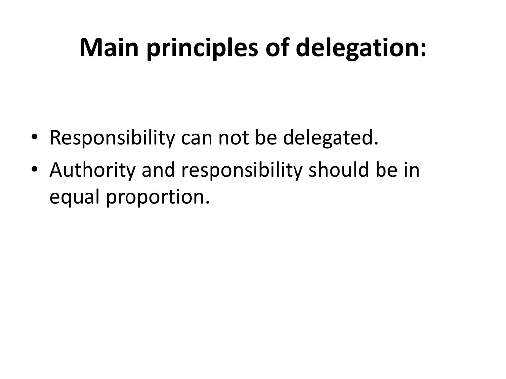 main principles of delegation