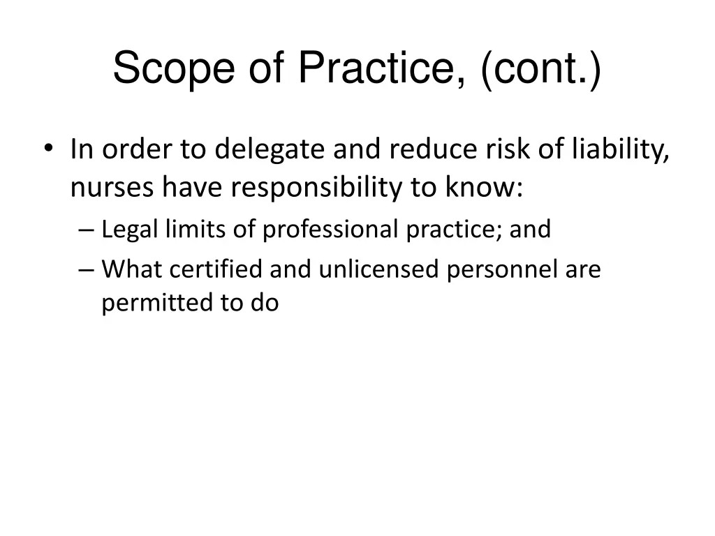 scope of practice cont