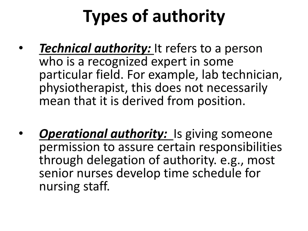 types of authority 1