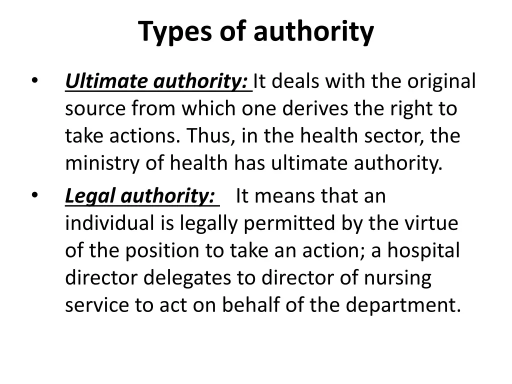 types of authority