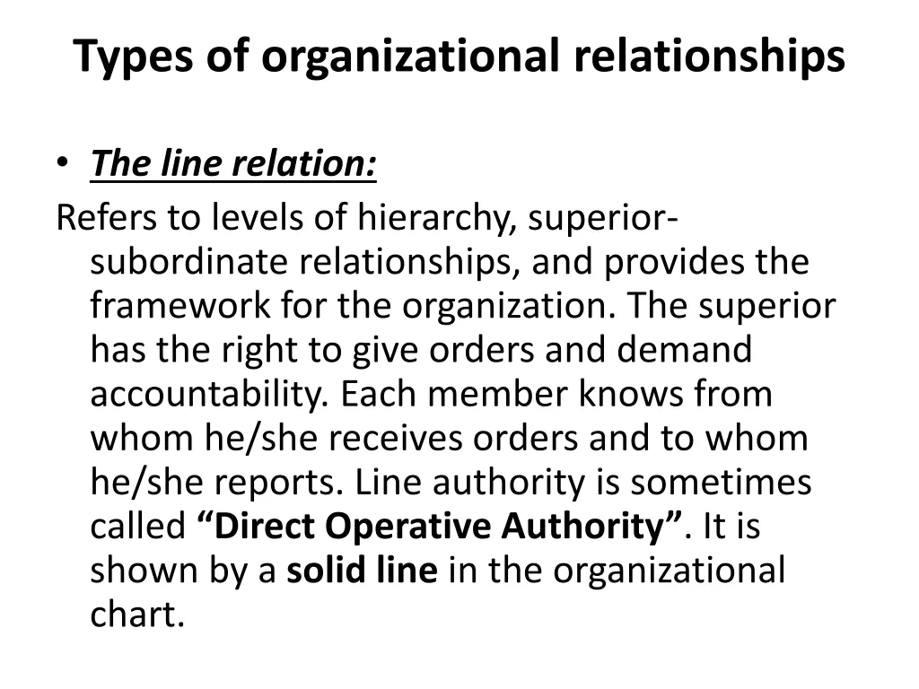 types of organizational relationships