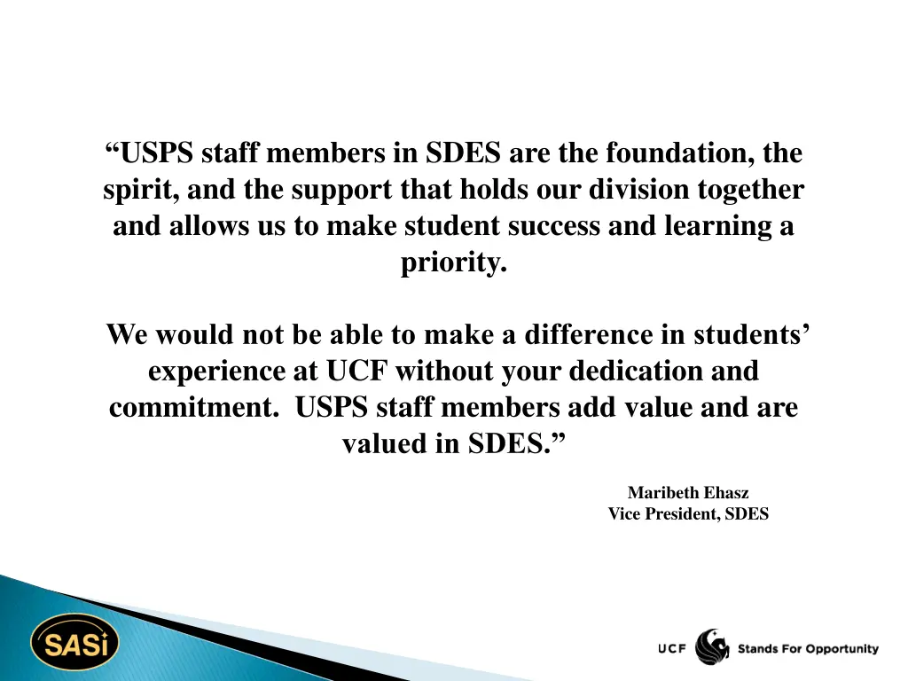 usps staff members in sdes are the foundation