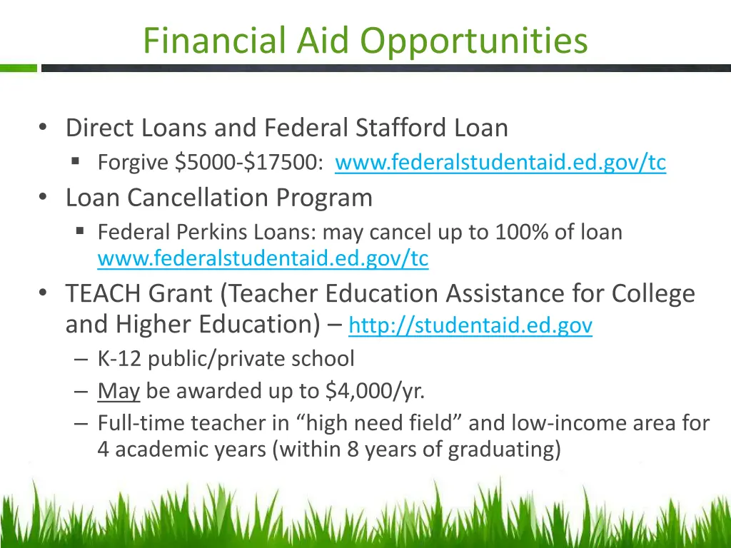 financial aid opportunities