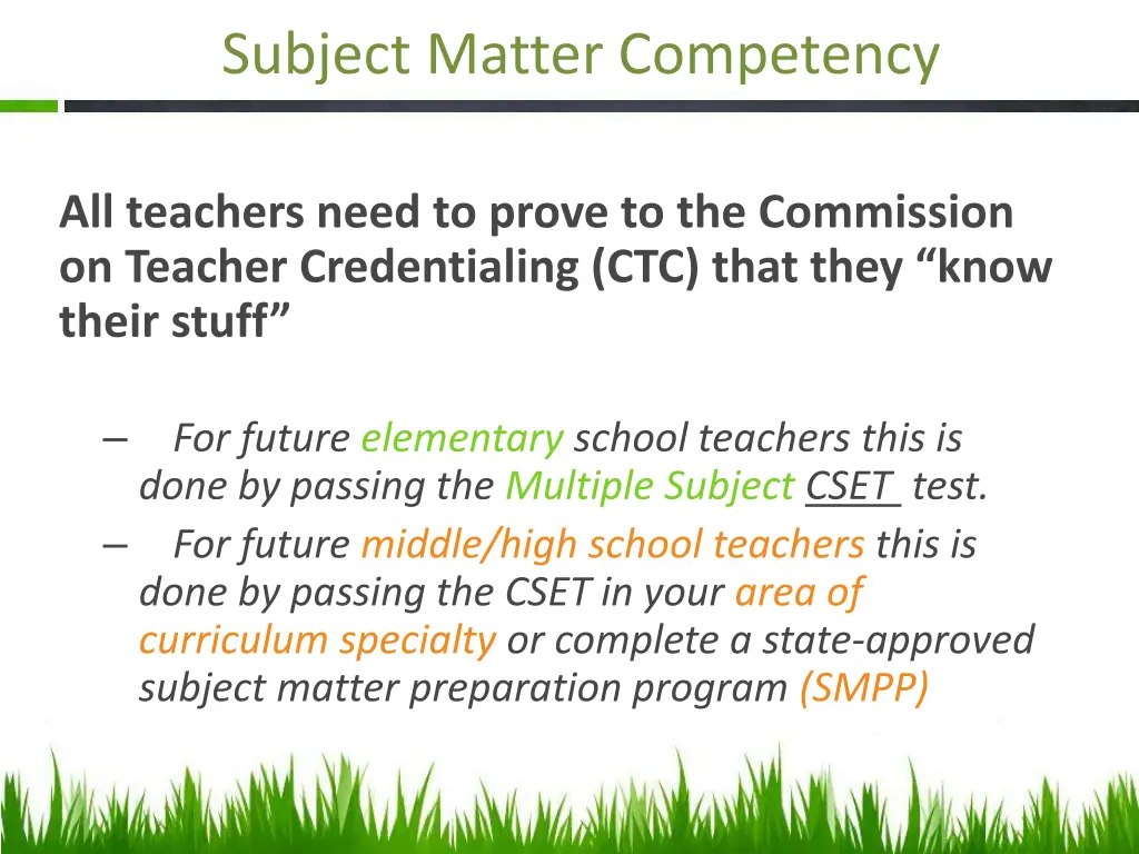 subject matter competency