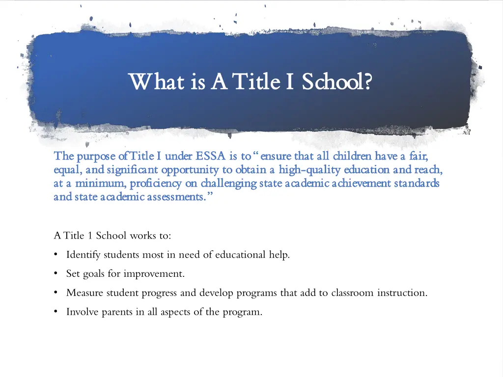 what is a title i school what is a title i school