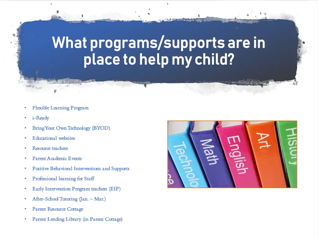 what programs supports are in what programs