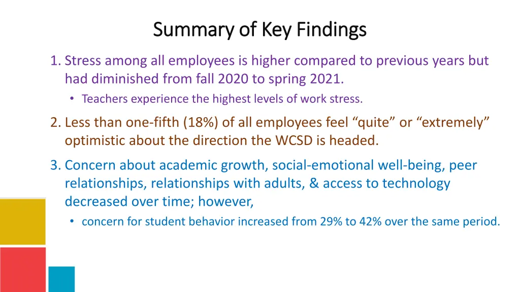 summary of key findings summary of key findings