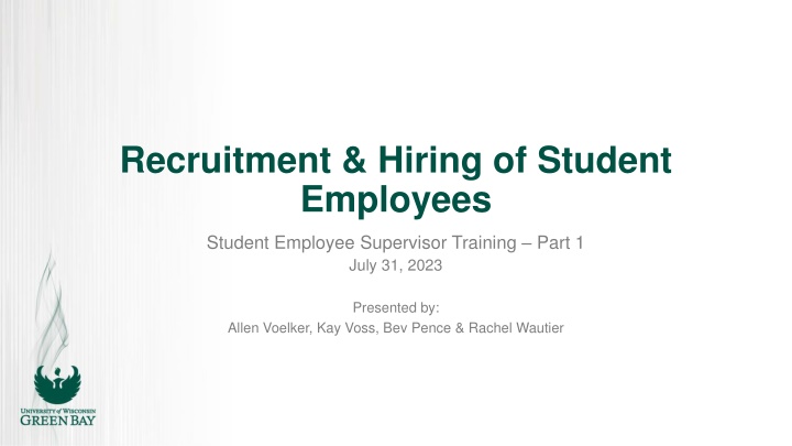 recruitment hiring of student employees