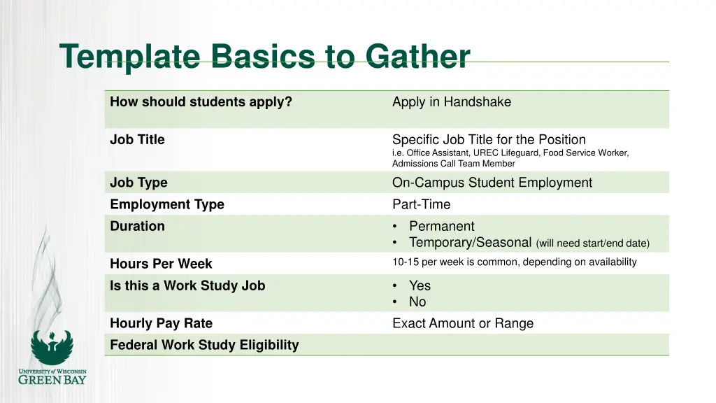 template basics to gather