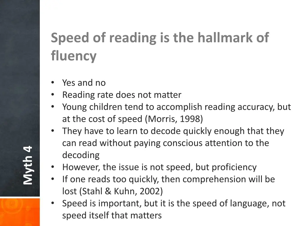 speed of reading is the hallmark of fluency 3