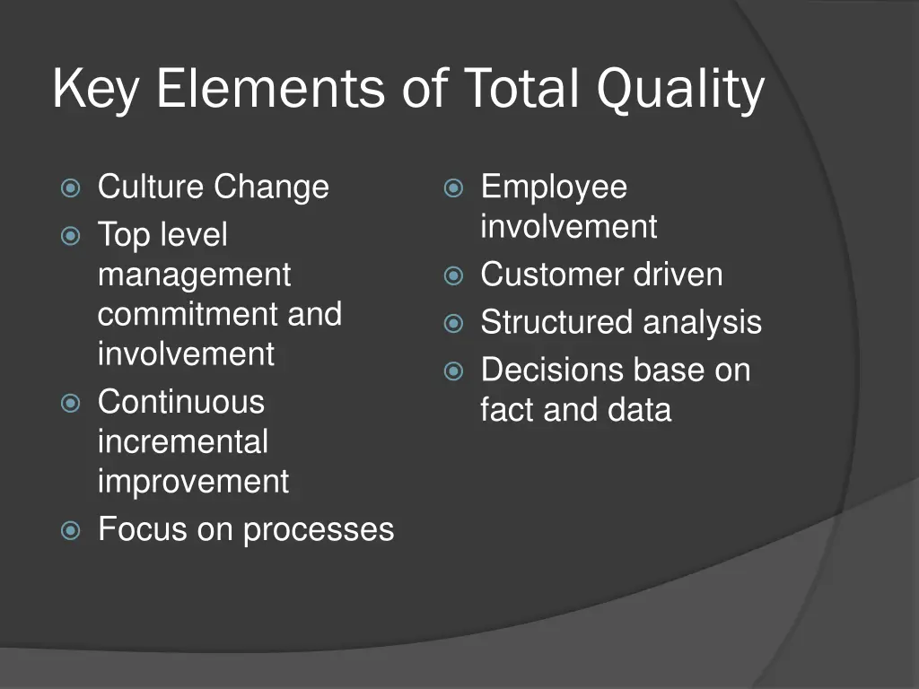 key elements of total quality