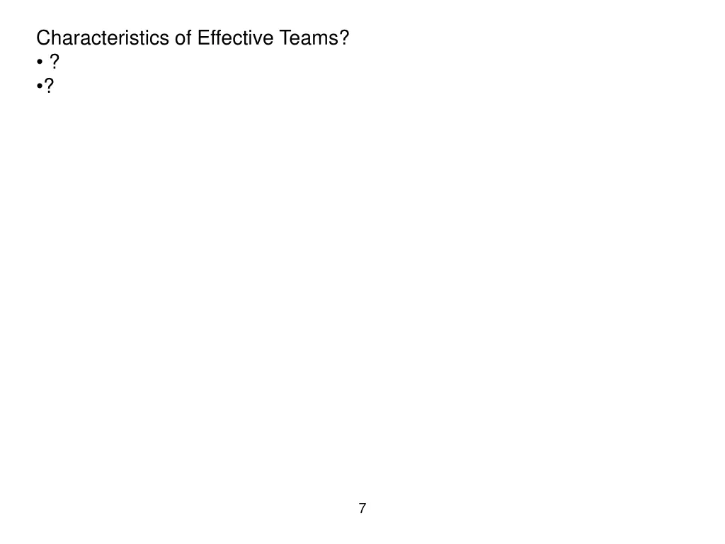 characteristics of effective teams