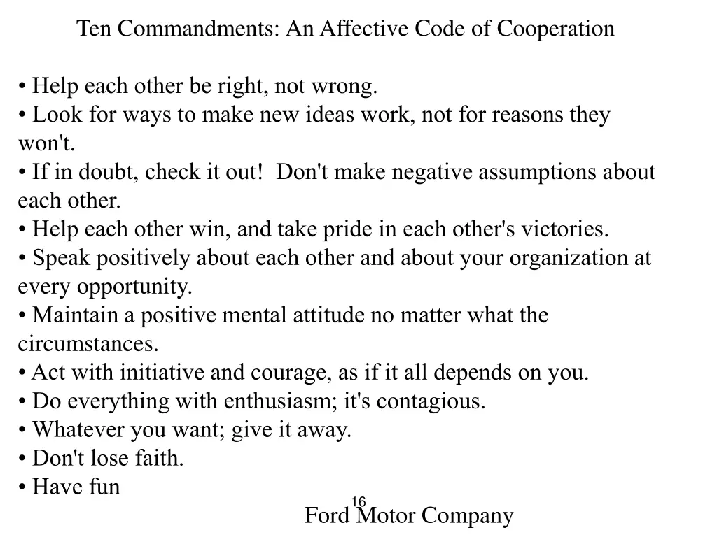 ten commandments an affective code of cooperation