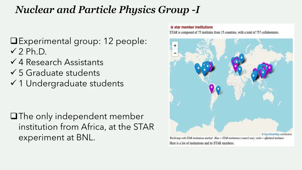 nuclear and particle physics group i