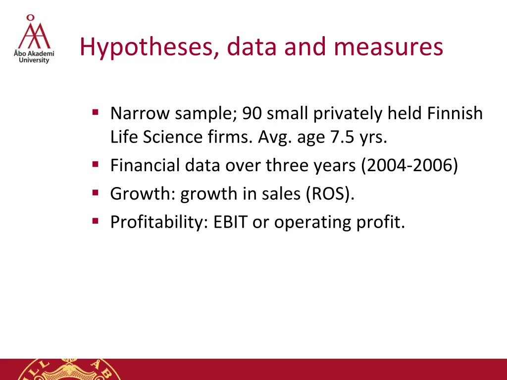 hypotheses data and measures