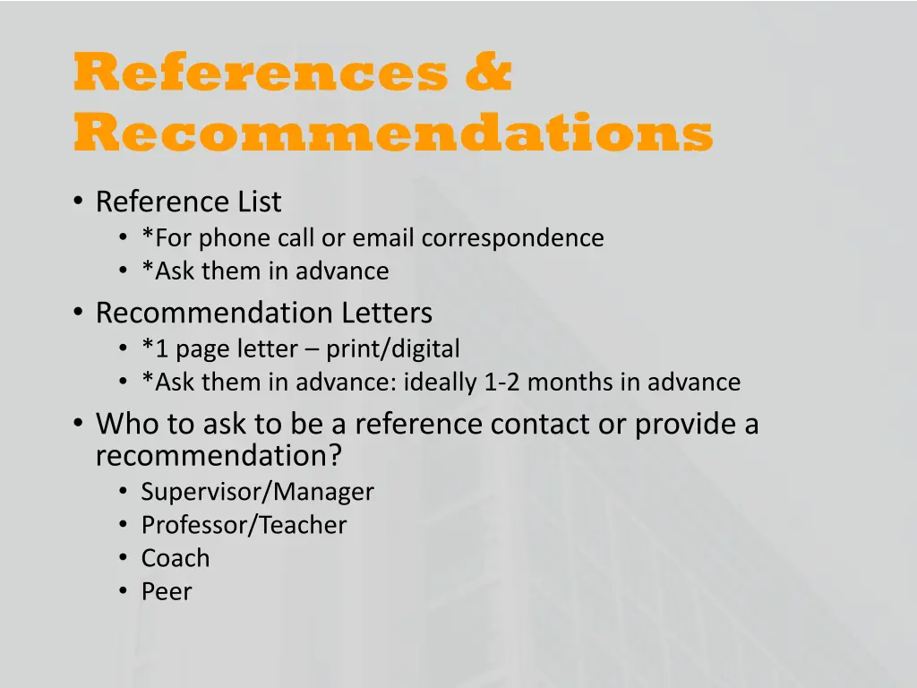 references recommendations