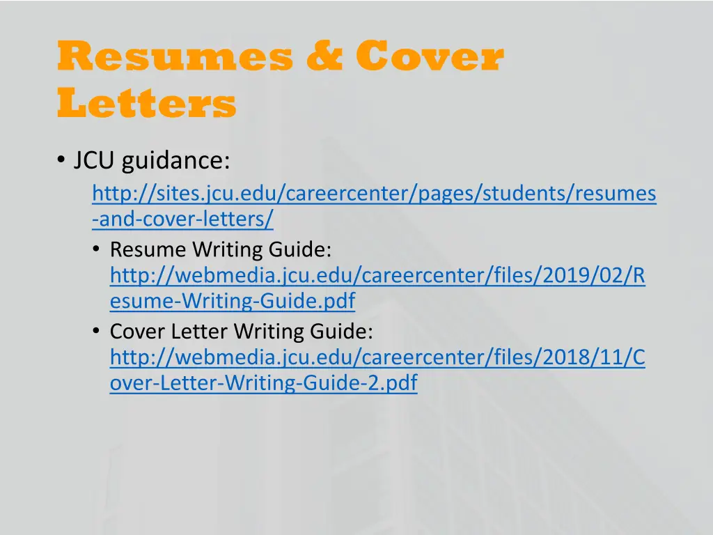 resumes cover letters