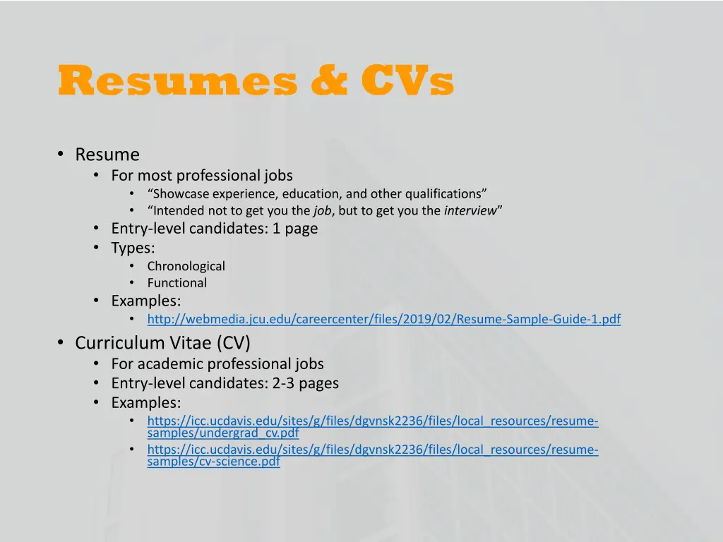 resumes cvs