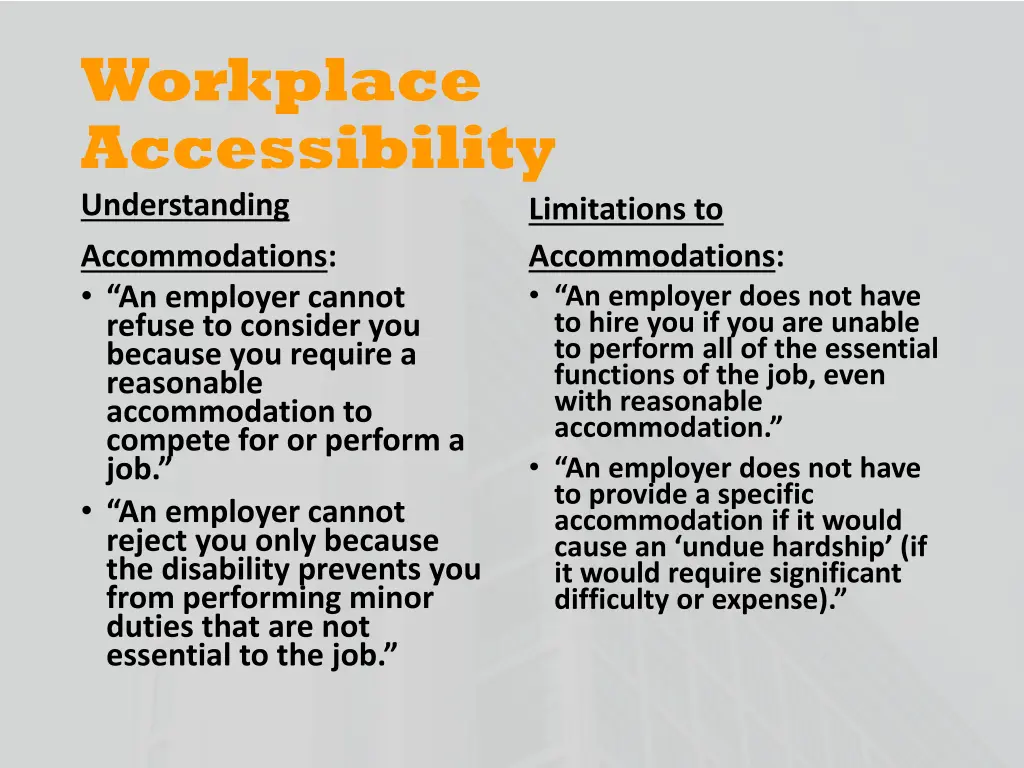 workplace accessibility understanding