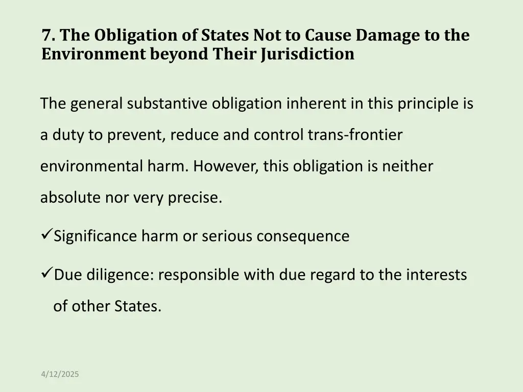 7 the obligation of states not to cause damage 1