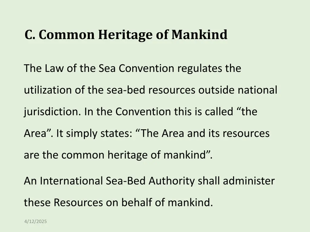 c common heritage of mankind 1