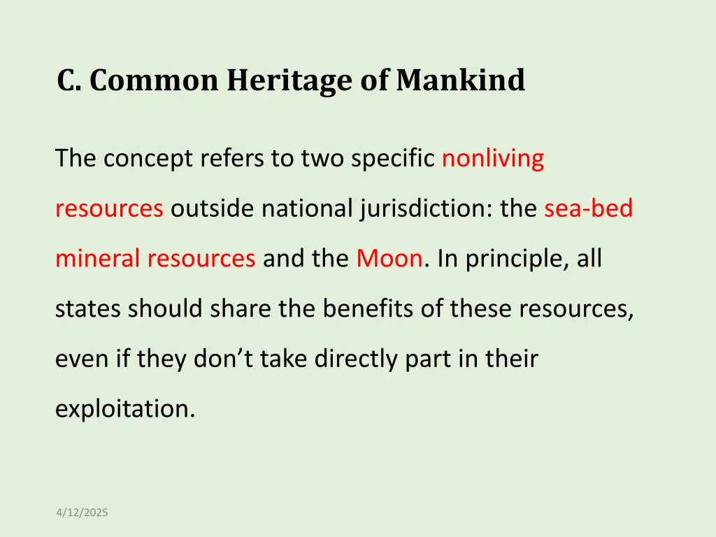 c common heritage of mankind